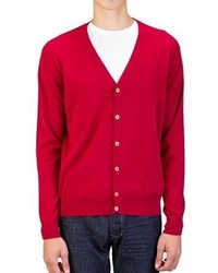 Prada Cotton Cardigan Sweater Red