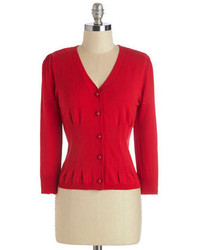 Mak From Place To Place Cardigan In Cherry