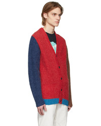Ps By Paul Smith Red Colorblock Cardigan