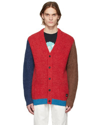 Ps By Paul Smith Red Colorblock Cardigan