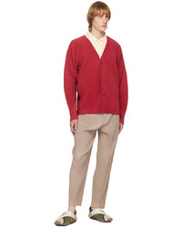 Homme Plissé Issey Miyake Red Monthly Color February Cardigan