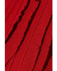 Valentino Ruffle Trimmed Fine Knit Cardigan