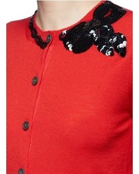 Marc Jacobs Sequin Bow Embellished Wool Cardigan