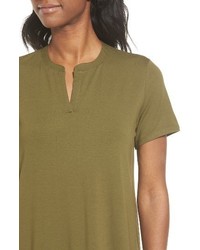 Eileen Fisher Mandarin Collar T Shirt Dress