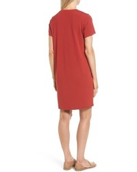 Eileen Fisher Mandarin Collar T Shirt Dress