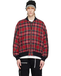 Red Check Bomber Jacket