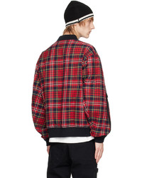 Undercover Red Check Bomber Jacket