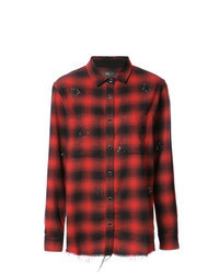Red Check Button Down Blouse