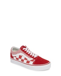 Red Check Canvas Low Top Sneakers