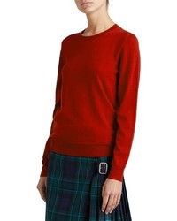 Red Check Crew-neck Sweater