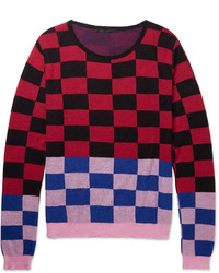 Haider Ackermann Oversized Checked Cotton And Cashmere Blend Sweater