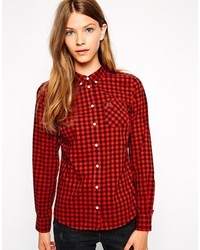 Fred Perry Gingham Shirt Red