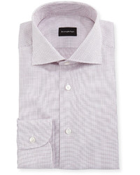 Ermenegildo Zegna Micro Box Check Cotton Dress Shirt