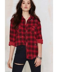 After Party Vintage Put A Pin In It Flannel Shirt