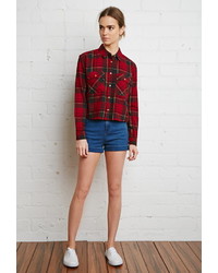 Forever 21 Boxy Plaid Flannel Shirt