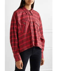 Isabel Marant Etoile Delora Cropped Checked Cotton Flannel Shirt