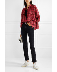 Isabel Marant Etoile Delora Cropped Checked Cotton Flannel Shirt