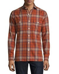 Tom Ford Flannel Check Shirt Red