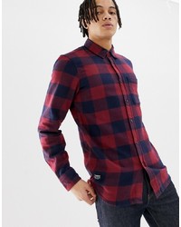 Pull&Bear Flannel Shirt In Red Check