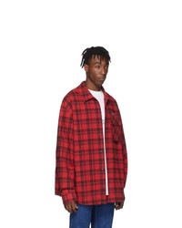 Off-White Red Flannel Check Shirt