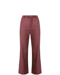 Red Check Flare Pants