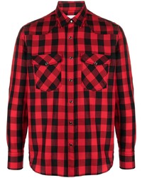 Red Check Linen Long Sleeve Shirt