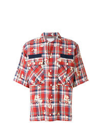 Red Check Linen Short Sleeve Shirt