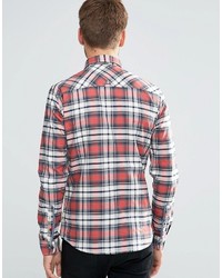 Blend of America Blend Slim Check Shirt Buttondown In Cranberry Red