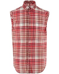 Ferragamo Cap Sleeved Checkered Shirt