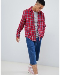 ASOS DESIGN Check Over Shirt With Textured Fabric