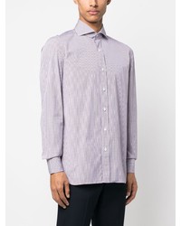 Borrelli Check Pattern Spread Collar Shirt