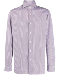 Borrelli Check Pattern Spread Collar Shirt