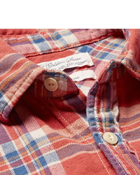 Remi Relief Embellished Checked Cotton Flannel Shirt