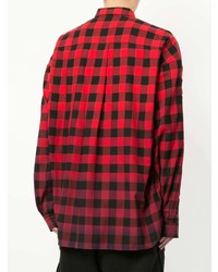 Juun.J Embroidered Sleeve Checked Shirt