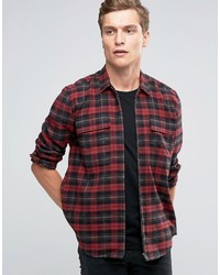 Asos Overshirt In Check With Zip Front