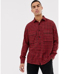 Mennace Shirt In Red Check