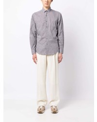 Lanvin Spread Collar Checked Cotton Shirt