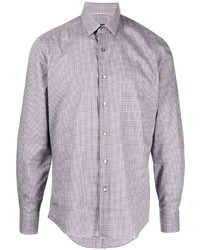 Lanvin Spread Collar Checked Cotton Shirt