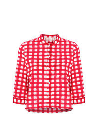 Red Check Short Sleeve Button Down Shirt