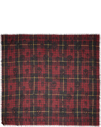 Red Check Silk Scarf