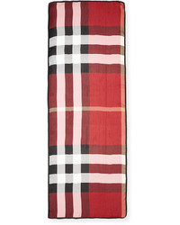 Burberry Ultra Washed Mega Check Silk Scarf Red