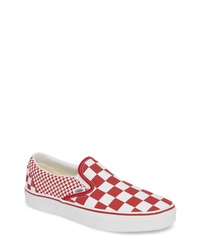 Red Check Slip-on Sneakers