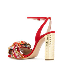 Casadei Checked Bow Embellished Sandals