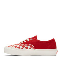 Vans Red Checkerboard Suede Og Authentic Lx Sneakers
