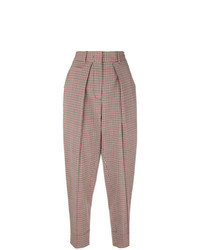 Red Check Tapered Pants