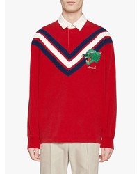 Gucci Chevron Polo With Panther Face