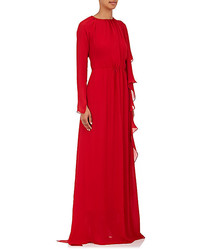 Juan Carlos Obando Asymmetrical Silk Chiffon Gown