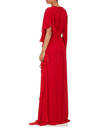 Juan Carlos Obando Asymmetrical Silk Chiffon Gown