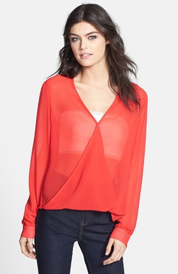 chiffon wrap blouse