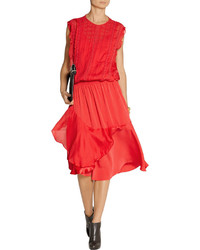 Preen Line Mercer Embroidered Satin And Chiffon Dress